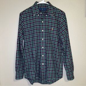 Ralph Lauren Classic Fit plaid long sleeve button down polo men’s size small